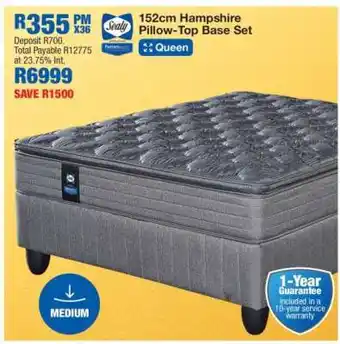 OK Furniture 152cm Hampshire Pillow-Top Base Set offer
