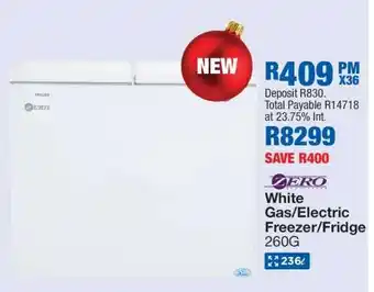 OK Furniture Zero White Gas/Electric Freezer/Fridge 260G offer