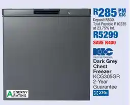 OK Furniture Dark Grey Chest Freezer offer
