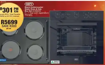 OK Furniture DEFY Black Undercounter Static Oven & Hob Box Set DC82E2 offer