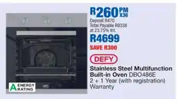 OK Furniture DEFY Stainless Steel Multifunction Built-in Oven DBO486E offer