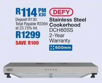 OK Furniture DEFY Stainless Steel Cookerhood DCH60SS offer