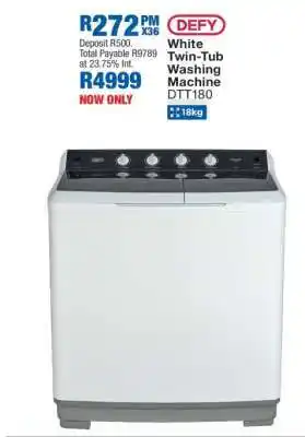 OK Furniture DEFY White Twin-Tub Washing Machine DTT180 offer
