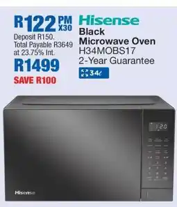 OK Furniture Hisense Black Microwave Oven H34MOBS17 offer