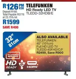 OK Furniture TELEFUNKEN HD Ready LED TV TLEDD-32HDB/E offer