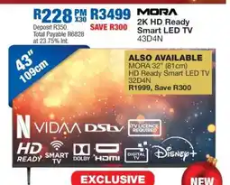 OK Furniture MORA 2K HD Ready Smart LED TV 43D4N offer