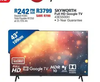 OK Furniture SKYWORTH Full HD Google TV 43E5500H offer