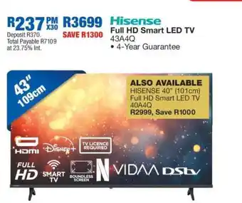 OK Furniture Hisense Full HD Smart LED TV 43A4Q offer