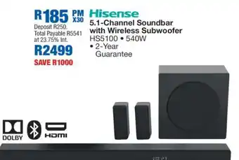 OK Furniture Hisense 5.1-Channel Soundbar with Wireless Subwoofer offer