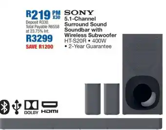OK Furniture Sony 5.1-Channel Surround Sound Soundbar with Wireless Subwoofer offer