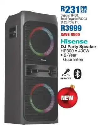 OK Furniture Hisense DJ Party Speaker HP300 offer