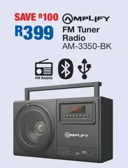 OK Furniture Amplify FM Tuner Radio AM-3350-BK offer