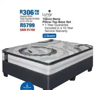 OK Furniture Lunar 152cm Neria Pillow-Top Base Set offer