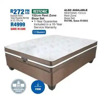 OK Furniture Restonic 152cm Rest Zone Base Set offer