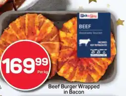 Pick n Pay Beef Burger Wrapped in Bacon offer