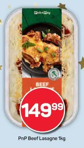 Pick n Pay PnP Beef Lasagne 1kg offer