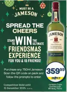 Pick n Pay Jameson Triple Distilled Irish Whiskey 750ml offer