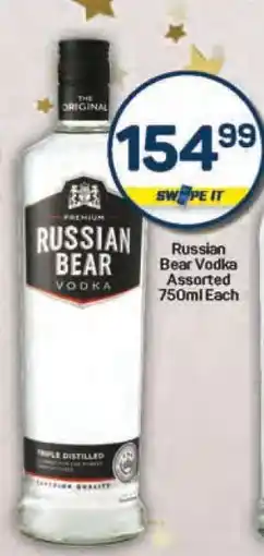 Pick n Pay Russian Bear Vodka Assorted 750ml Each offer