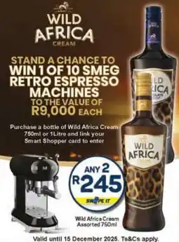 Pick n Pay Wild Africa Cream Assorted 750ml offer