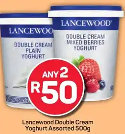 Pick n Pay Hypermarket Lancewood Double Cream Yoghurt Assorted offer