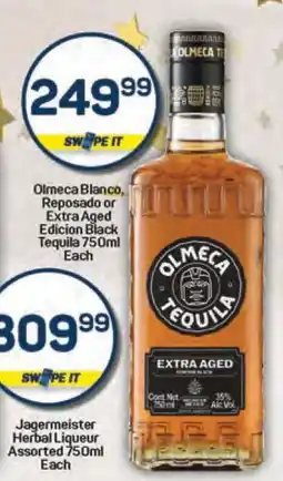 Pick n Pay Olmeca Blanco, Reposado or Extra Aged Edicion Black Tequila 750ml Each offer