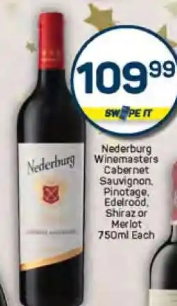 Pick n Pay Nederburg Winemasters Cabernet Sauvignon, Pinotage, Edelrood, Shiraz or Merlot 750ml Each offer