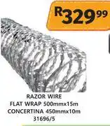 K Carrim Razor Wire Flat Wrap 500mm x 15m/Concertina 450mm x 10m 31696/5 offer