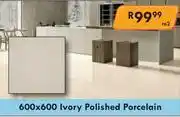 K Carrim Polished Porcelain (Ivory) Tiles 600 x 600-Per Sqm offer