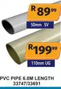 K Carrim 50mm SV PVC Pipe 6.0m Length 33747/33691 offer