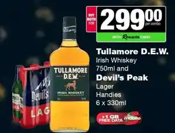 Spar Tops Tullamore D.E.W. Irish Whiskey and Devil's Peak Lager offer