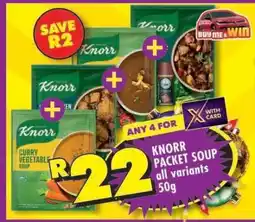 Shoprite KNORR PACKET SOUP all variants 50g offer