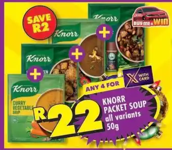 Shoprite KNORR PACKET SOUP all variants 50g offer