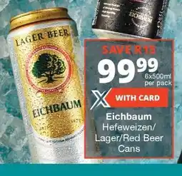 Checkers Eichbaum Beer Cans offer