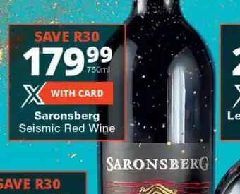 Checkers Saronsberg Seismic Red Wine offer