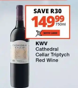 Checkers KWV Cathedral Cellar Triptych Red Wine offer