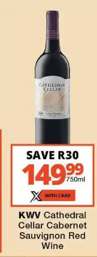 Checkers KWV Cathedral Cellar Cabernet Sauvignon Red Wine offer
