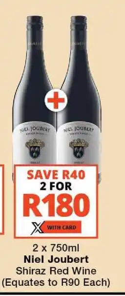 Checkers Niel Joubert Shiraz Red Wine offer