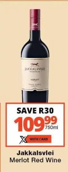 Checkers Jakkalsvlei Merlot Red Wine offer