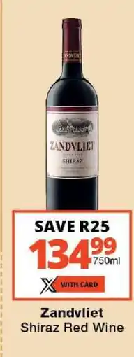 Checkers Zandvliet Shiraz Red Wine offer