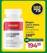 Dis-Chem Biogen Lion's Mane Extract 30 Vegetarian Capsules offer