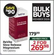 Dis-Chem Revite Slow Release Magnesium 100 Tablets-For 2 offer