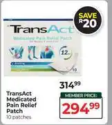 Dis-Chem TransAct Medicated Pain Relief Patch 10 Patches offer
