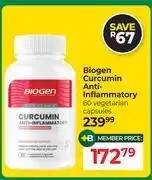 Dis-Chem Biogen Curcumin Anti Inflammatory 60 Vegetarian Capsules offer