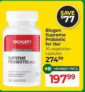 Dis-Chem Biogen Supreme Probiotic For Her 30 Vegetarian Capsules offer