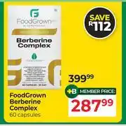 Dis-Chem Food Grown Berberine Complex 60 Capsules offer