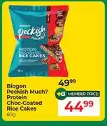 Dis-Chem Biogen Peckish Much Protein Choc Coated Rice Cakes-60g offer