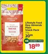 Dis-Chem Lifestyle Food Raw Almonds Plain Snack Pack-30g offer