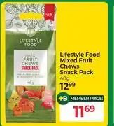 Dis-Chem Lifestyle Food Mixed Fruit Chews Snack Pack-40g offer
