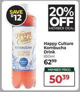 Dis-Chem Happy Culture Kombucha Drink-850ml offer