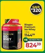 Dis-Chem Biogen Premium Iso Whey-1.5Kg offer